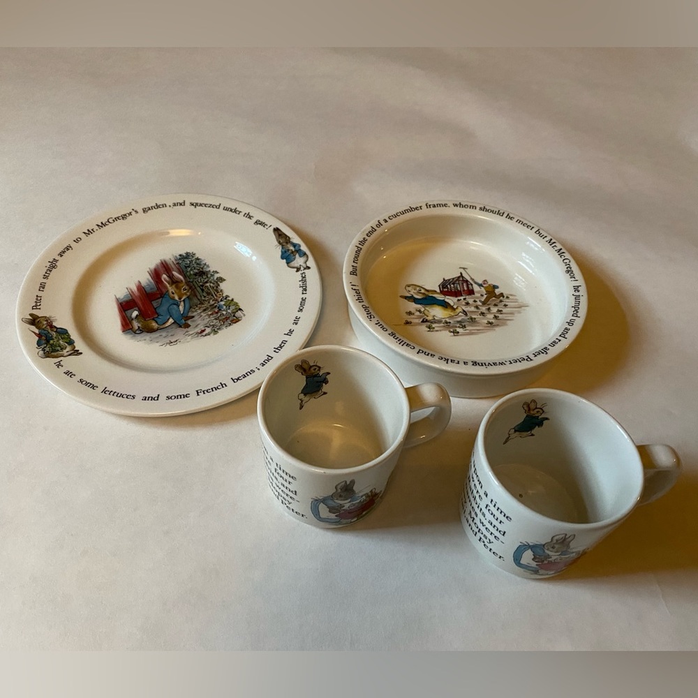 Vintage Wedgwood Beatrix Potter Peter Rabbit baby set